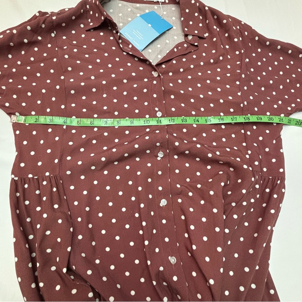 Sonnet James Long Brown Polka Dot Long Sleeve Dress - Picture 9 of 11